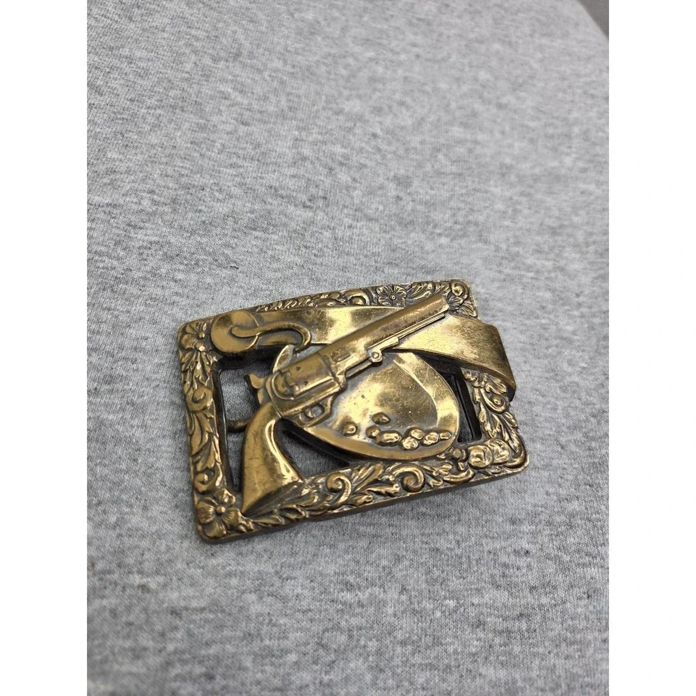 Vintage Classic Six Shooter Cowboy Boot Spurs Robbins Co Belt Buckle Western